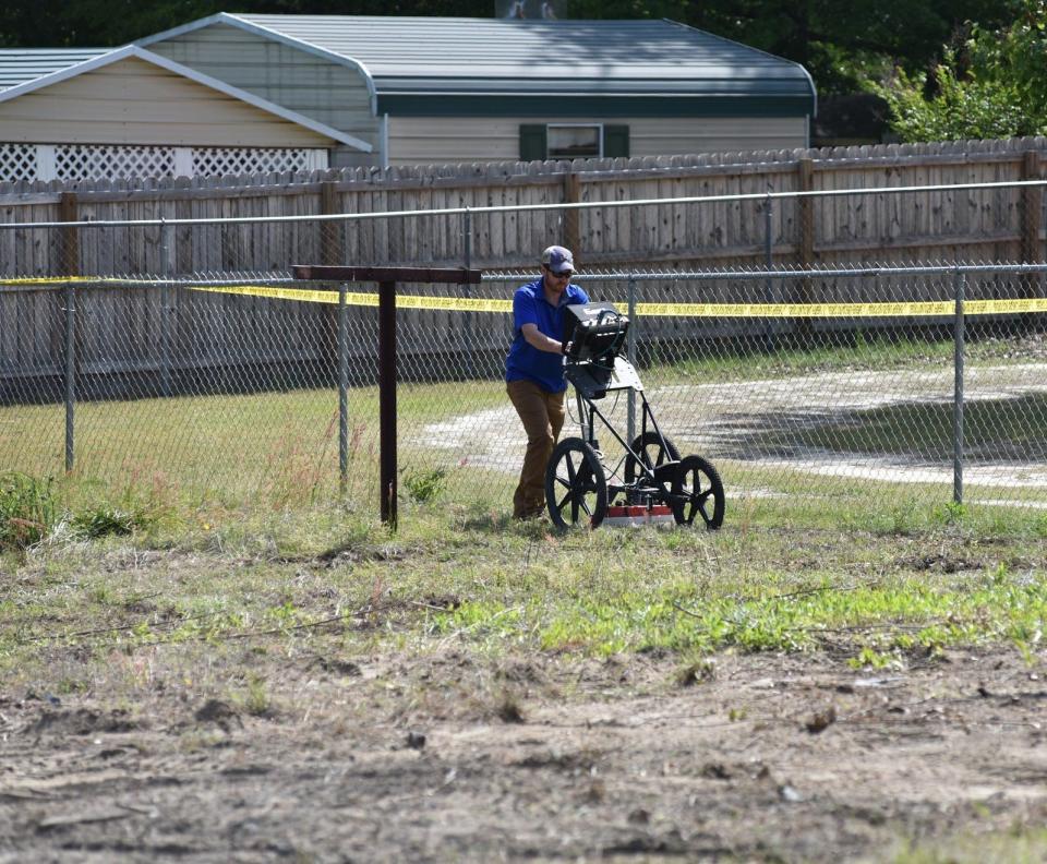 John Deloatch of Geo Solutions Ltd. works this week (April 24-26, 2023) examining property on Jackson and Calhoun streets where law enforcement is searching for information in the 2002 disappearance of Kent Jacobs.
(Photo: Cumberland County Sheriff's Office)