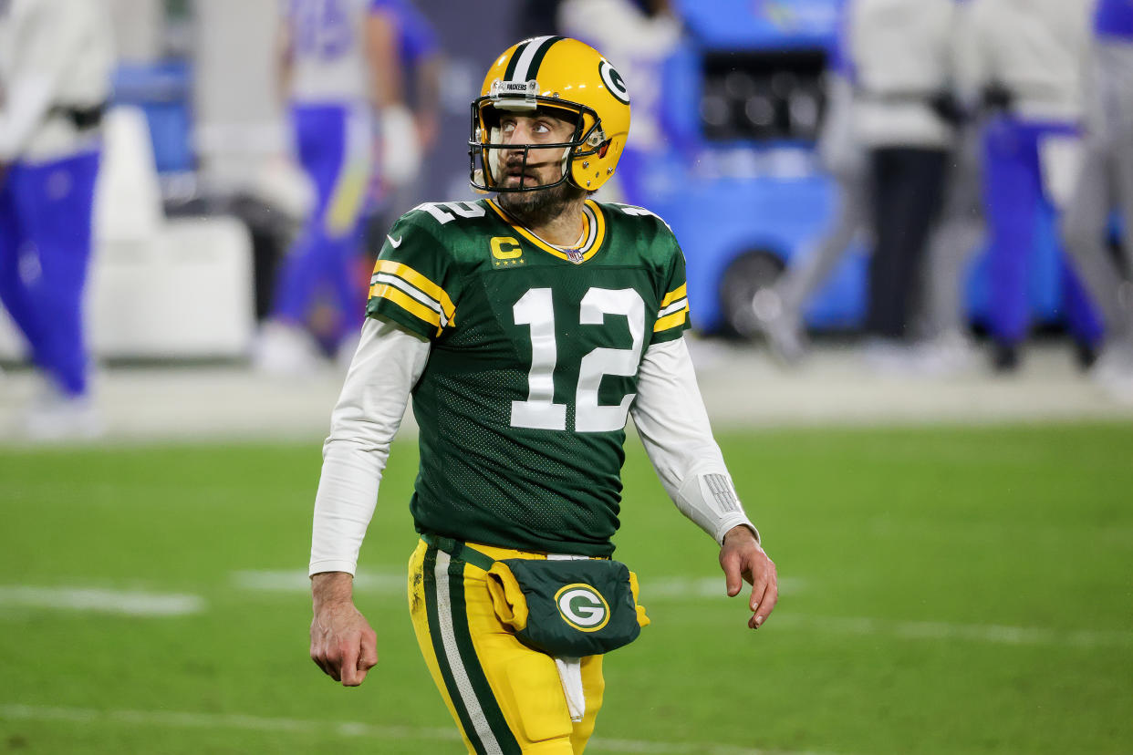 Where will Aaron Rodgers play in 2021? (Photo by Dylan Buell/Getty Images)