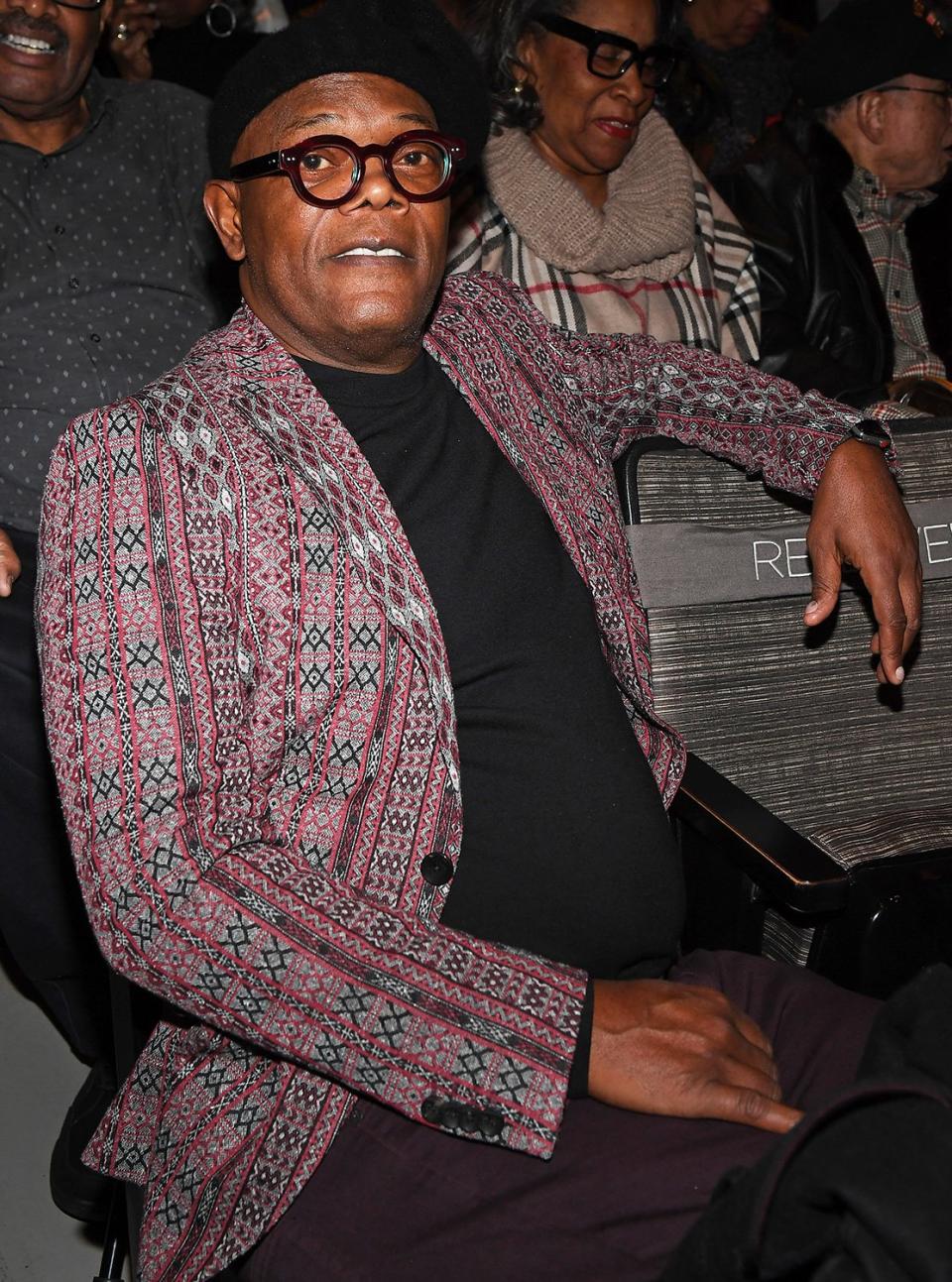 Samuel L. Jackson gets comfy at <i>The Last Full Measure</i> screening on Monday at Atlanta's SCADshow.