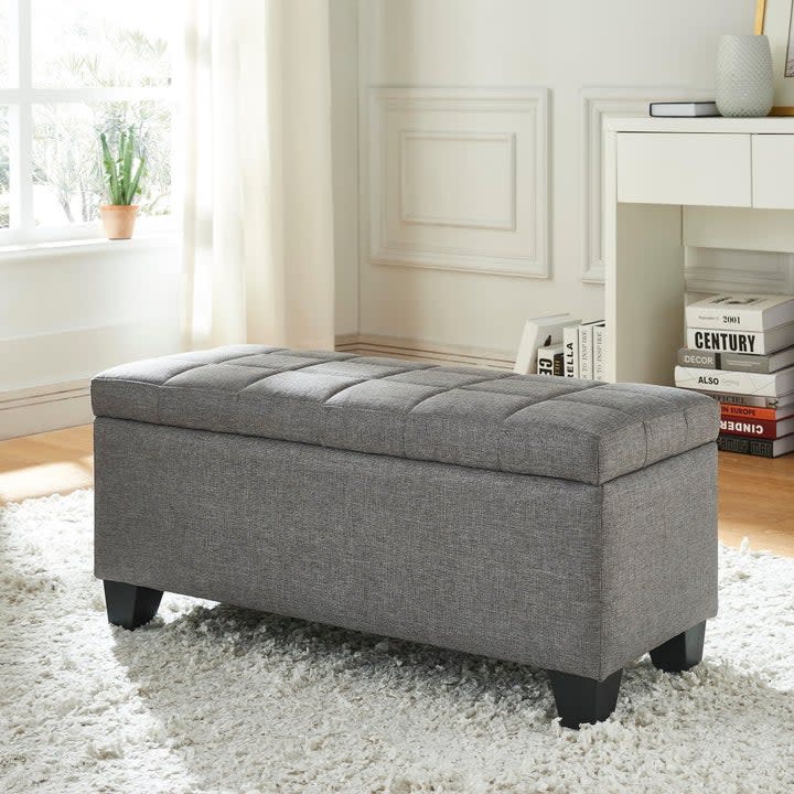 gray storage ottoman