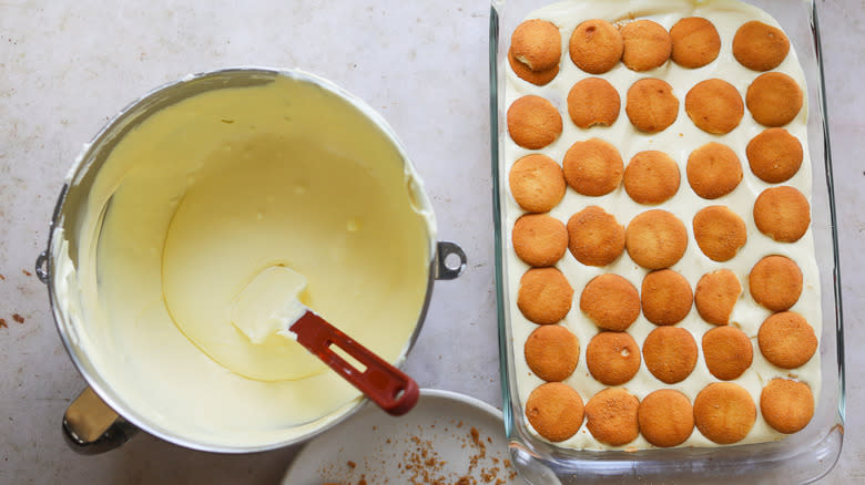 Cookies added to dessert