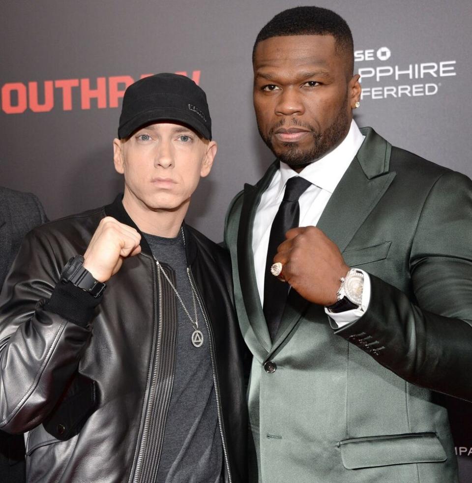 Eminem and 50 Cent in 2015 | Kevin Mazur/WireImage