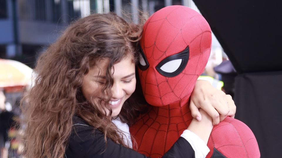 new york, ny october 12 tom holland and zendaya are seen on october 12, 2018 in new york city photo by mediapunchbauer griffingc images