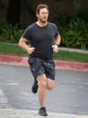 <p>On May 10, Chris Pratt jogs up a hill during his morning workout in L.A.</p>