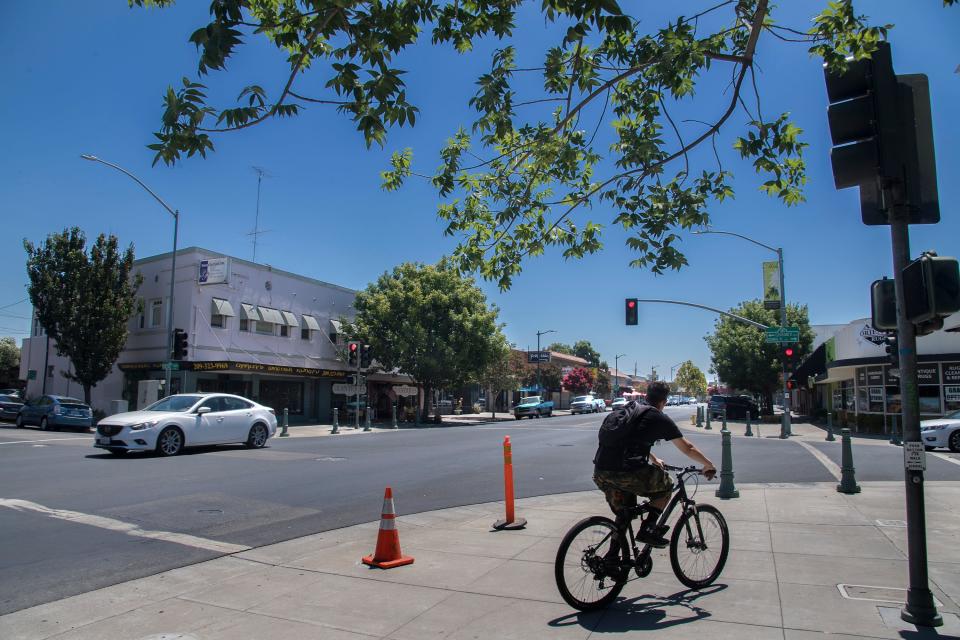 The Miracle Mile includes businesses along Pacific Avenue near Dorris Place in Stockton on Jul. 26, 2017