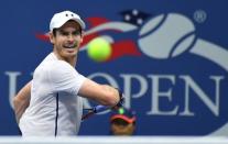 Sept 1, 2016; New York, NY, USA; Andy Murray of the UK hits to Marcel Granollers of Spain (not pictured) on day four of the 2016 U.S. Open tennis tournament at USTA Billie Jean King National Tennis Center. Robert Deutsch-USA TODAY Sports