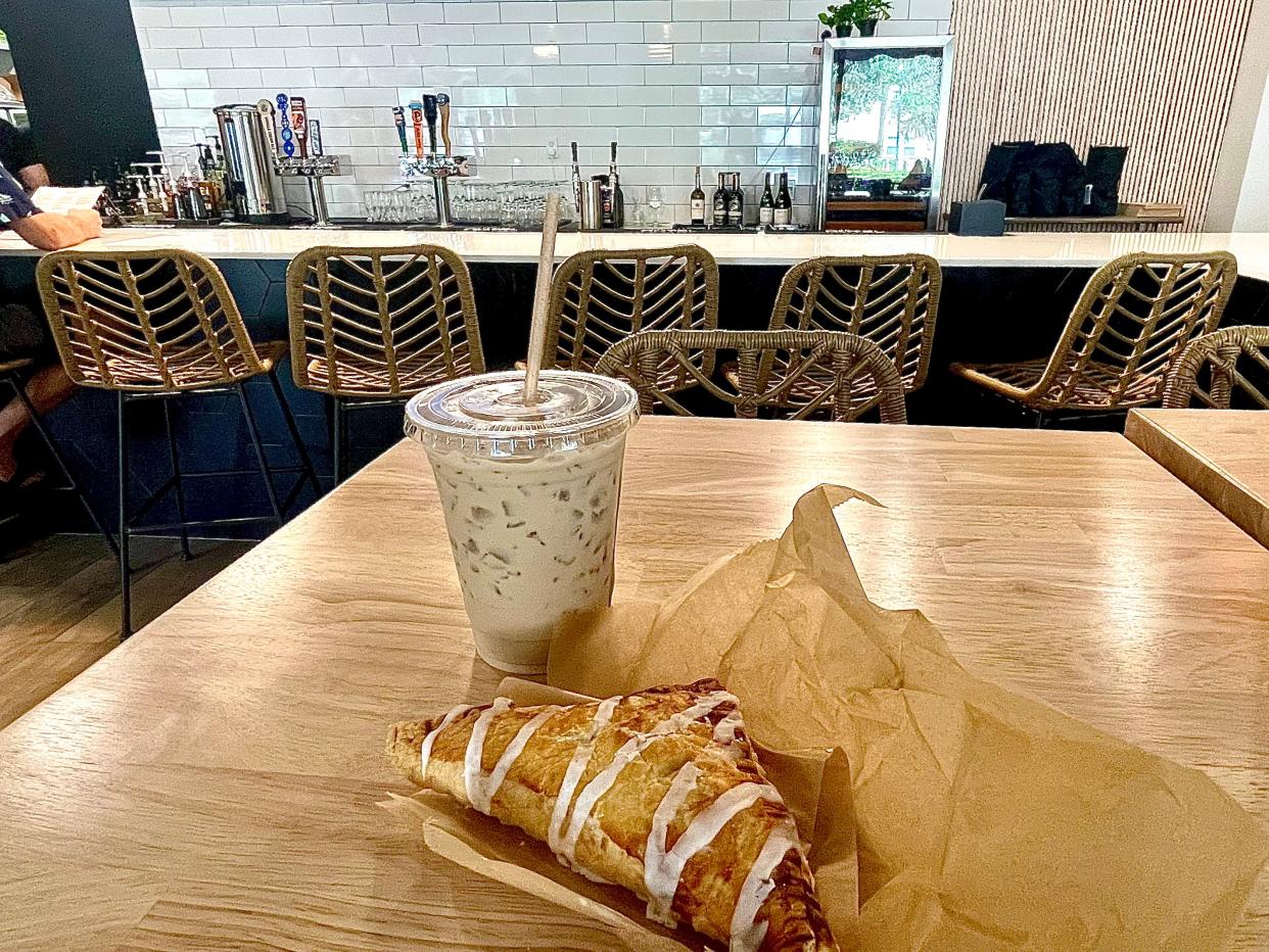 An iced chai latte and apple turnover from BREW in New Smyrna Beach.