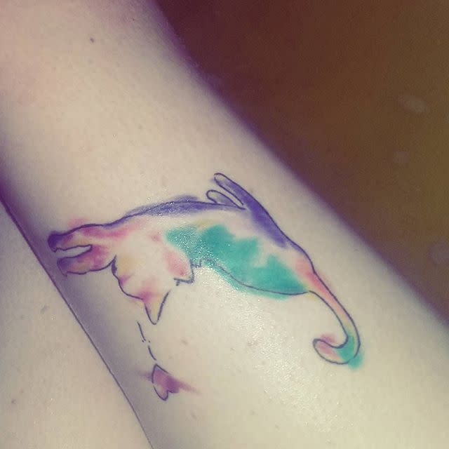 15) Watercolor Kitten Tattoo