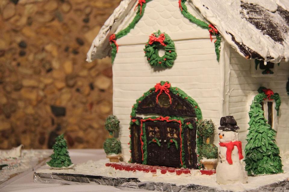 A gingerbread display is part of the Grand Geneva Resort's holiday decor. The resort serves meals on Christmas Eve and Christmas.