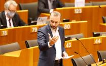 FILE PHOTO: Plenary session of the European Parliament on a new proposal for the EU's joint 2021-27 budget and an accompanying Recovery Instrument to kickstart economic activity in the bloc ravaged by the coronavirus disease (COVID-19) outbreak, in Brussels