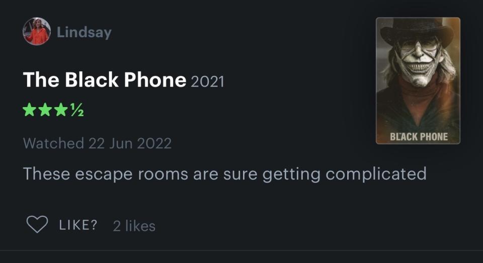 letterboxd comment on The Black Phone