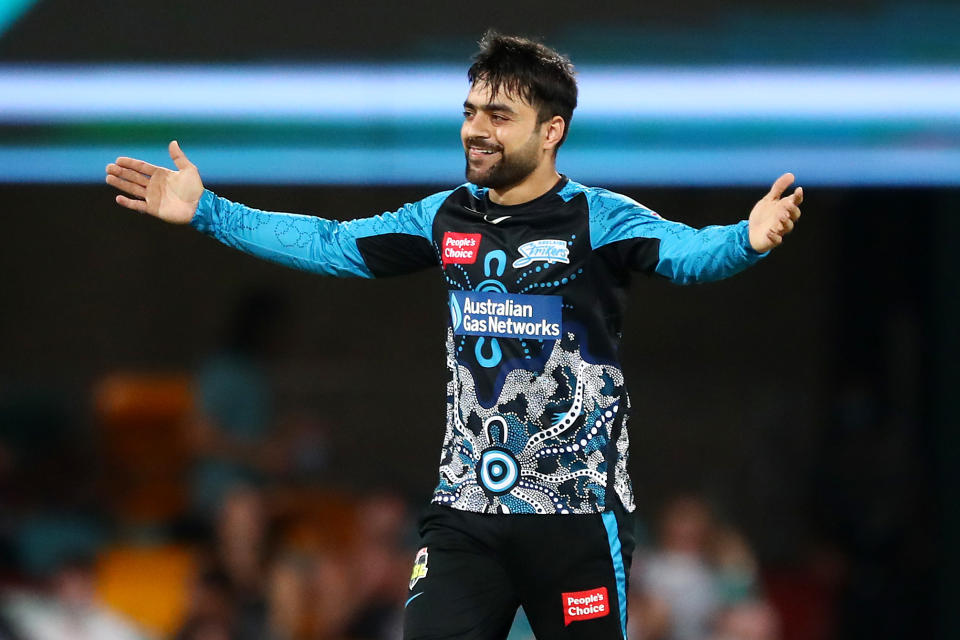 Rashid Khan, pictured here in action for the Adelaide Strikers in the BBL.