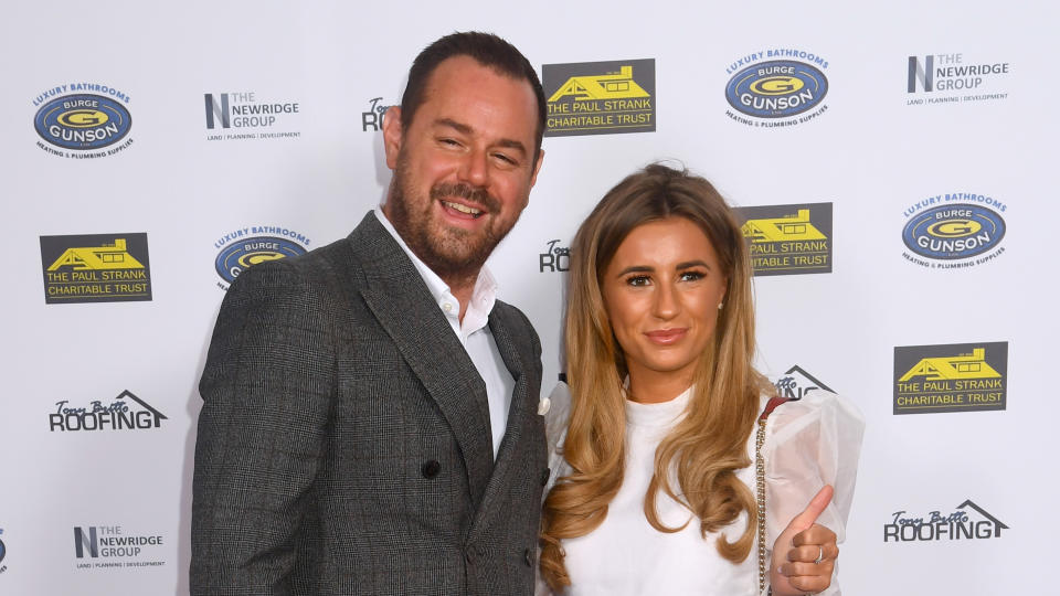 Dani Dyer said she found it funny to see her dad fall victim to an online con. (Getty)