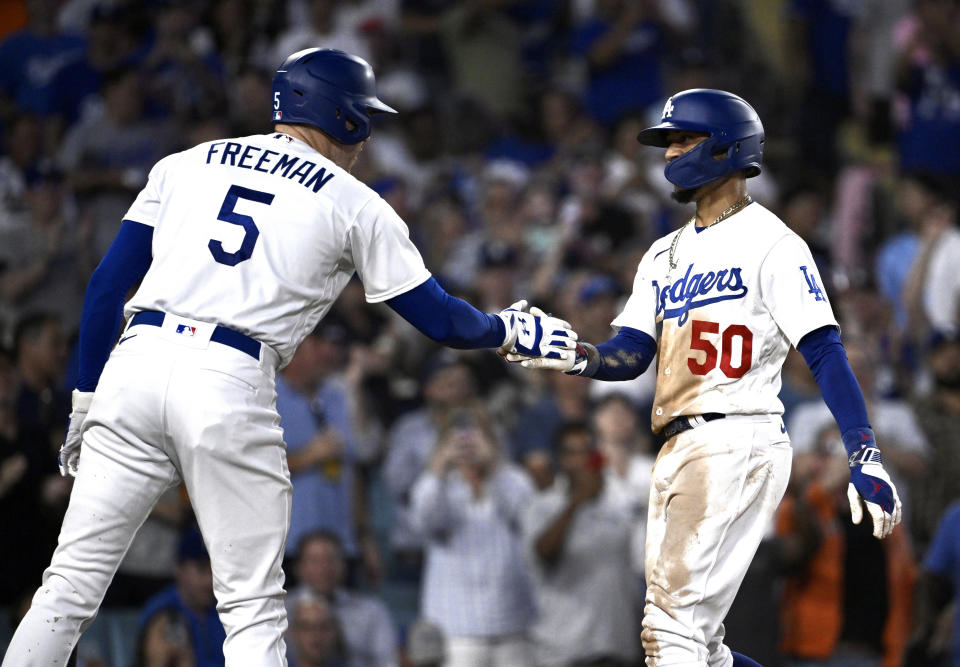 Mookie Betts（圖右）與Freddie Freeman連擊就足以讓對手頭大。（Photo by Keith Birmingham/MediaNews Group/Pasadena Star-News via Getty Images）