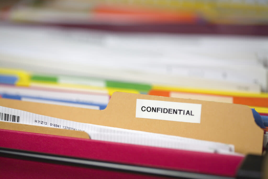 Detail of a 'confidential' file