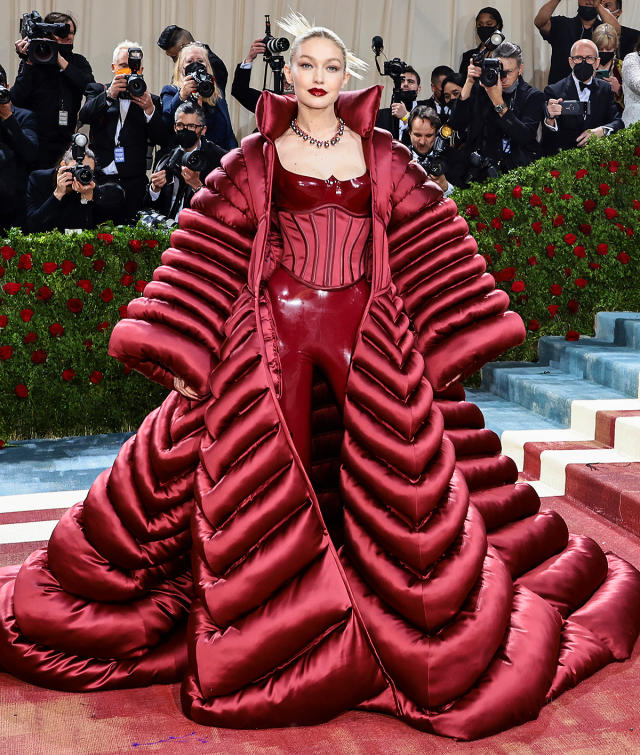 Hoyeon Jung Wore A Suede Cut-Out Mini Dress to the 2022 Met Gala