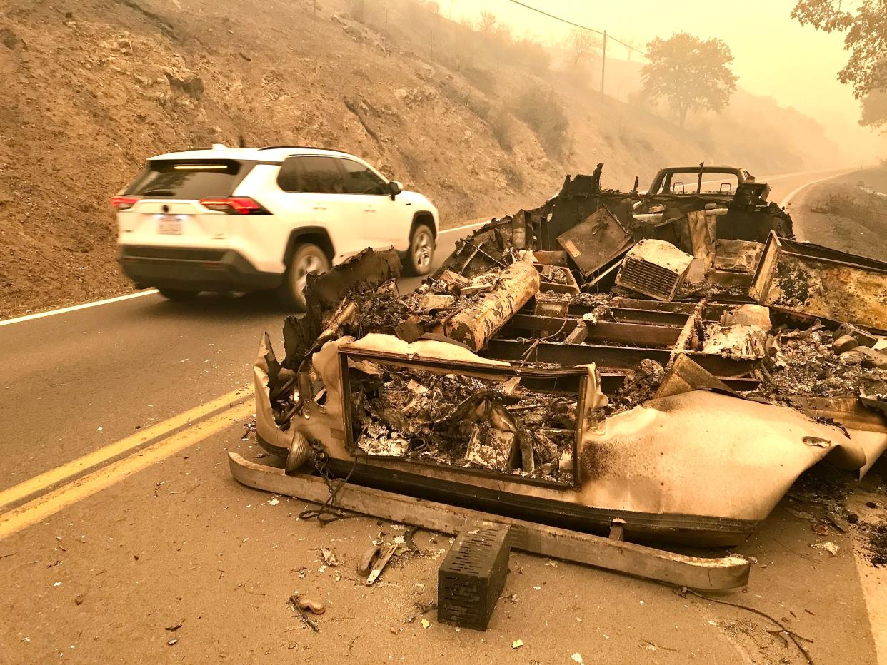 The McKinney Fire damaged the Klamath River Post Office on Highway 96.