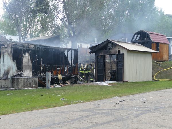 A twin-engine airplane that was believed to be on the way to Utah crashed into a Colorado mobile park on Monday, June 17, 2024, killing the passengers. All residents of the park were accounted for, according to officials. (Courtesy: Steamboat Springs Fire Rescue)