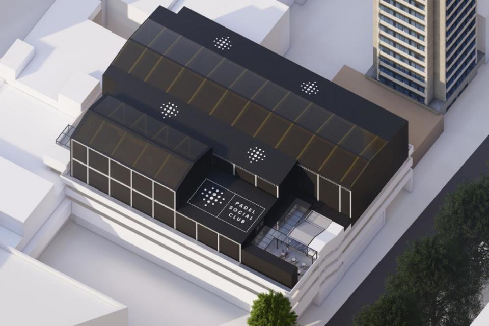 The new sports facility will feature six padel courts, a wellness area, and a co-working space <i>(Image: Padel Social Club)</i>