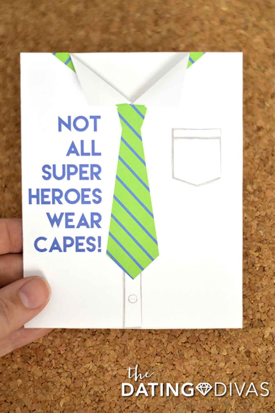 printable fathers day cards not all superheroes wear capes card