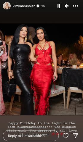 <p>Kim Kardashian/Instagram</p> Lauren Sánchez and Kim Kardashian