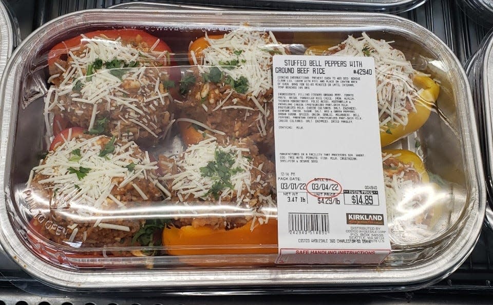 Clear pack of kirkland's stuffed peppers at costco