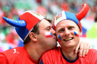 WROCLAW, POLAND - JUNE 12: Football fans soak up the atmosphere during the UEFA EURO 2012 group A match between Greece and Czech Republic at The Municipal Stadium on June 12, 2012 in Wroclaw, Poland (Photo by Clive Mason/Getty Images)