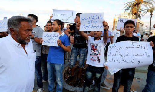 Tripoli residents shout religious and anti-United States slogans against an anti-Islam film. Internet rights champions were fearful that free speech online may be among the victims of violence spurred by an anti-Islam video posted to YouTube