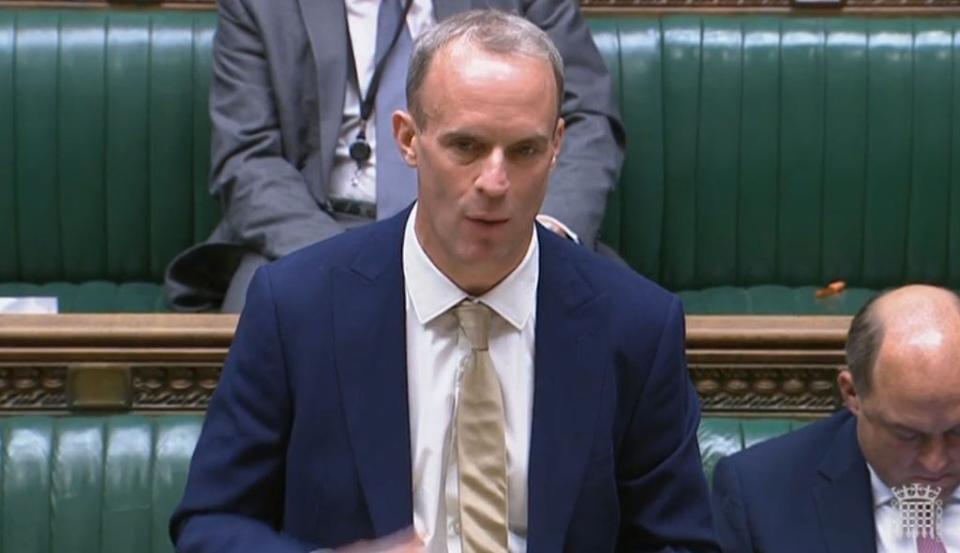 Dominic Raab has said further anti-Covid restrictions may be needed before Christmas (PA) (PA Wire)