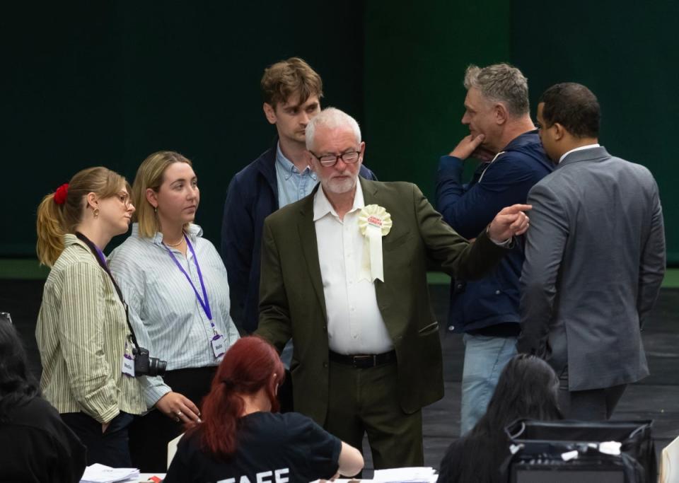 Corbyn said his victory showed the people of Islington North ‘wanted something better’ from politics (EPA)