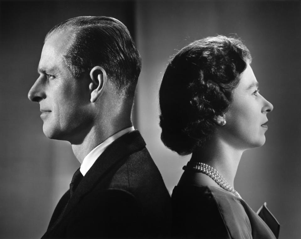 <p>A portrait in 1958 of the Queen and Prince Philip, who was given that new title by Her Majesty the previous year. (Getty Images)</p> 