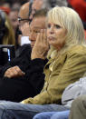 FILE - In this May 19, 2012, file photo, Los Angeles Clippers owner Donald Sterling, left, and his wife Rochelle watch during the second half in Game 3 of an NBA basketball playoffs Western Conference semifinal against the San Antonio Spurs in Los Angeles. An attorney representing the estranged wife of Clippers owner Donald Sterling said Thursday, May 8, 2014, that she will fight to retain her 50 percent ownership stake in the team. (AP Photo/Mark J. Terrill)