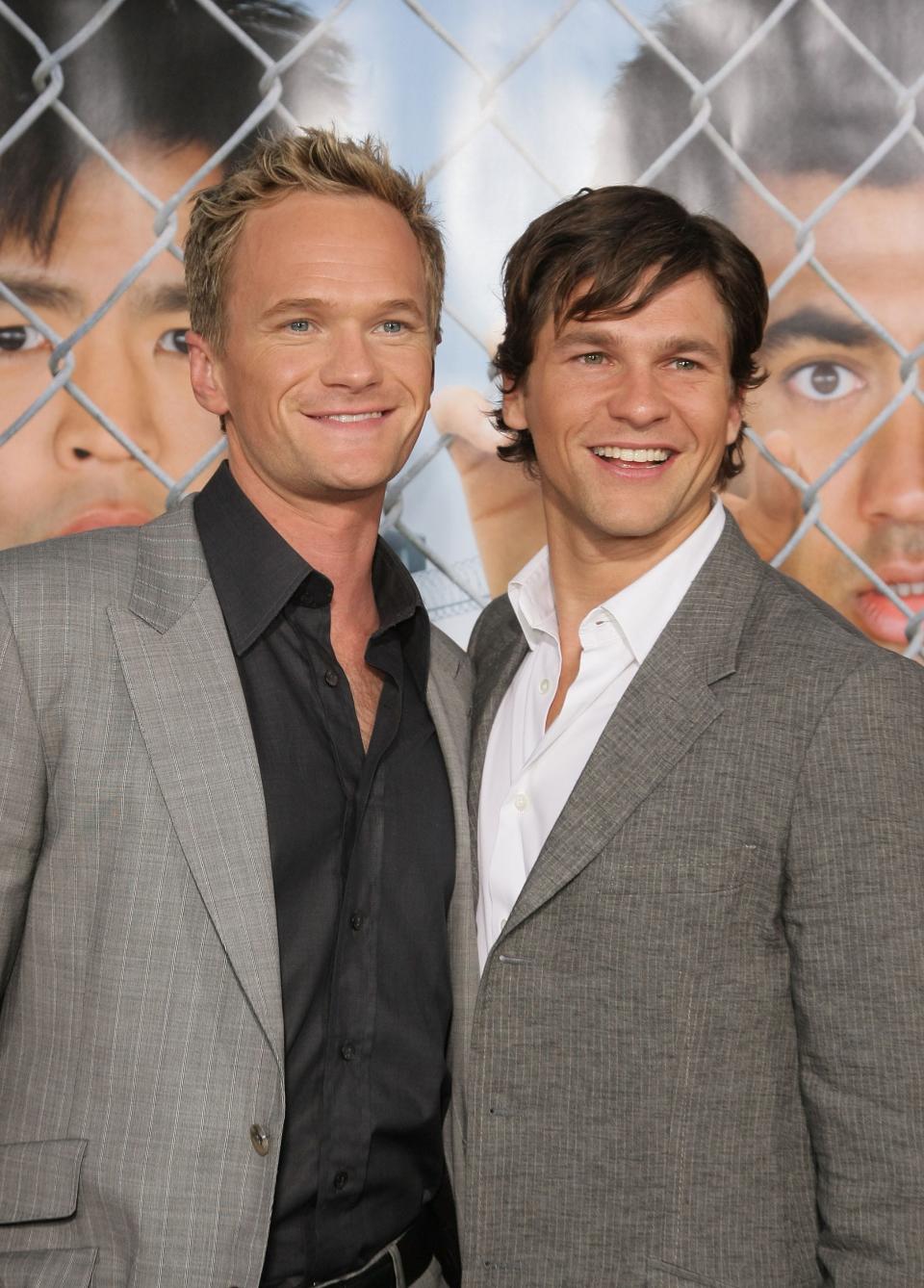 Neil Patrick Harris, left, and David Burtka attend the Hollywood premiere of "Harold & Kumar Escape from Guantanamo Bay" in 2008.