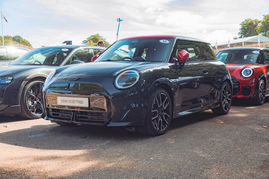 <p>Mini demonstrated both the petrol and electric versions of the next-generation John Cooper Works (JCW) hot hatch as part of the <strong>First Glance display</strong>.</p><p>The petrol will be automatic only, while the E will have an impressive 50/50 weight distribution.</p><p><strong>Everything we know about the <a href="https://www.autocar.co.uk/car-news/new-cars/hot-mini-john-cooper-works-returns-petrol-power" rel="nofollow noopener" target="_blank" data-ylk="slk:Mini John Cooper Works;elm:context_link;itc:0;sec:content-canvas" class="link ">Mini John Cooper Works</a> and <a href="https://www.autocar.co.uk/car-news/new-cars/mini-jcw-e-electric-hot-hatch-be-shown-goodwood" rel="nofollow noopener" target="_blank" data-ylk="slk:John Cooper Works E;elm:context_link;itc:0;sec:content-canvas" class="link ">John Cooper Works E</a></strong></p>