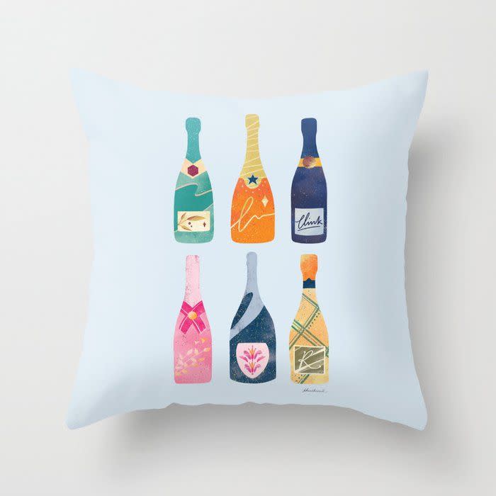 Champagne Bottles Throw Pillow