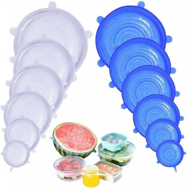 12-Piece Stretch and Fresh Stretchable Silicone Air-Tight Food Storage