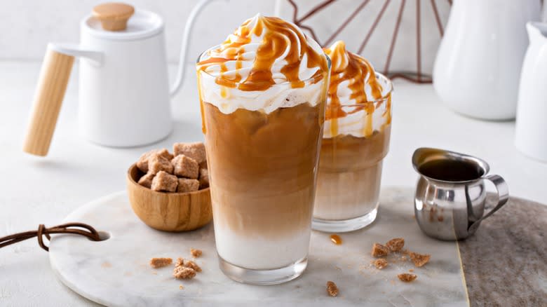 Iced caramel latte