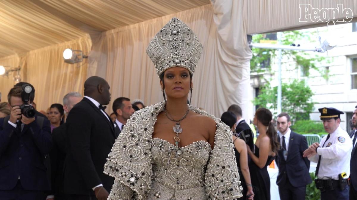 Rihanna Wears Elaborate Dress and Papal Mitre to 2018 Met Gala