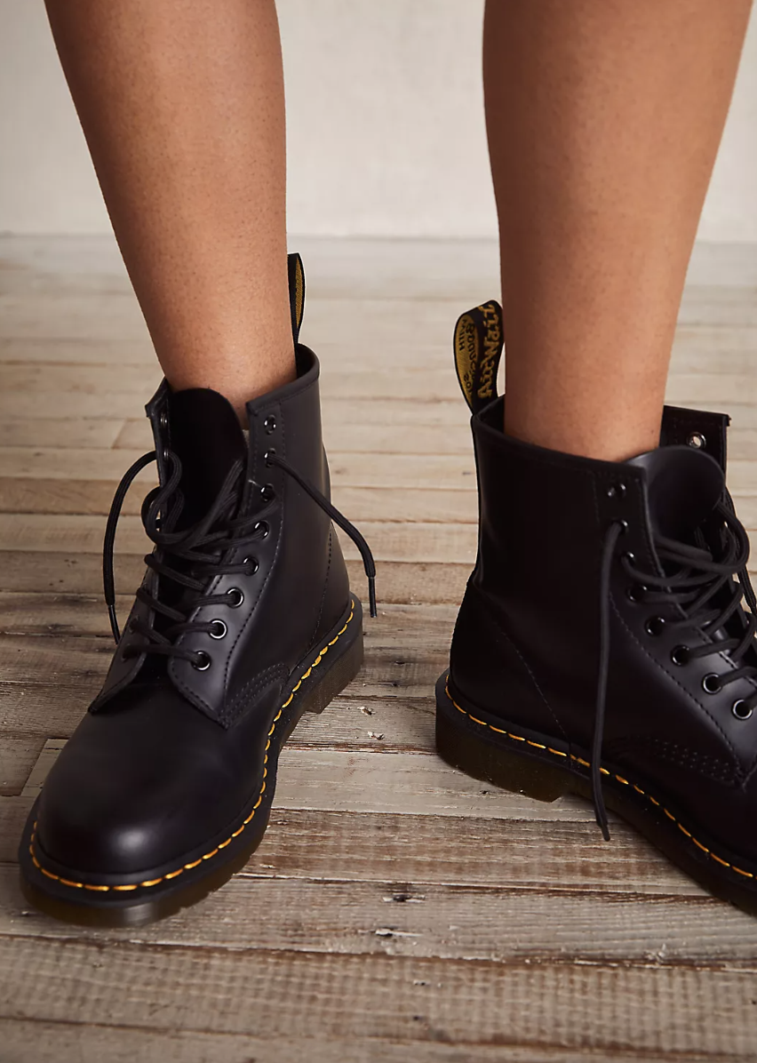 Dr. Martens 1460 Smooth Lace-Up Boots (Photo via Free People)