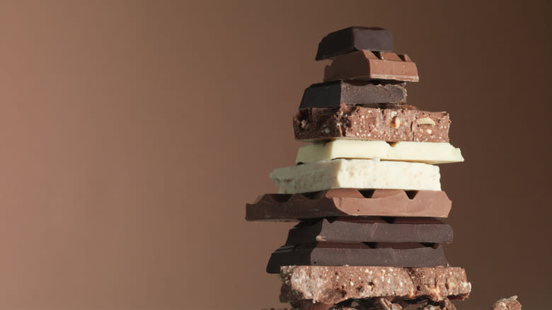 A stack of chocolate