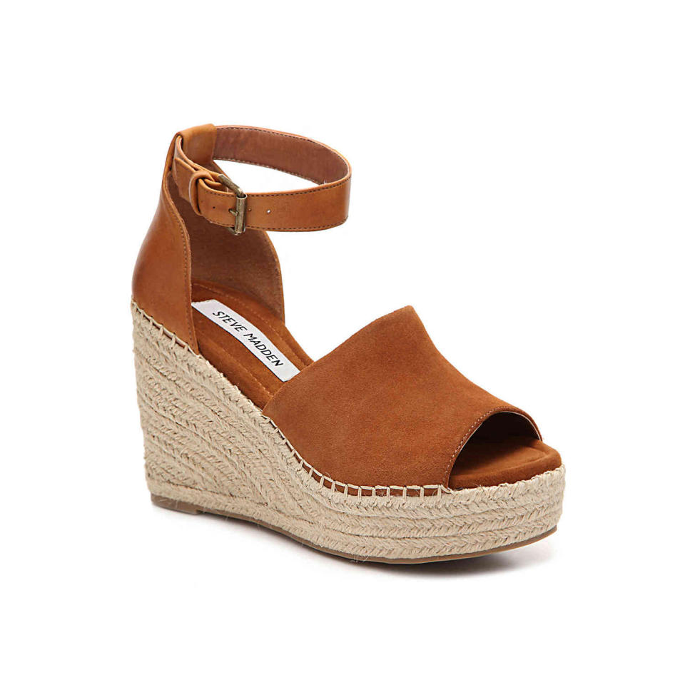 Cognac Espadrille Wedge Sandal