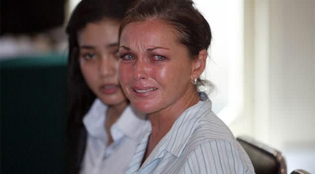 A distraught Corby reacts to learning her fate in her drug smuggling trial. Photo: Getty Images