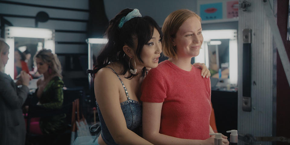 Poppy Liu (left) — a season one fixture as Deborah’s personal blackjack dealer, Kiki — makes her return in season three.