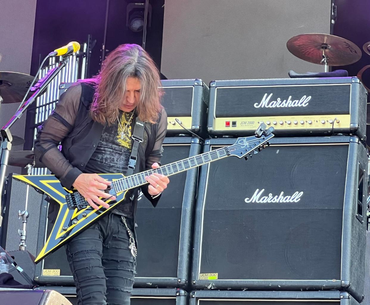 Stryper, a heavy metal band with hit songs in the '80s, was an opening act on the main stage of the Alive Music Festival on Thursday. The event continues through Saturday at Atwood Lake Park in the Mineral City area.