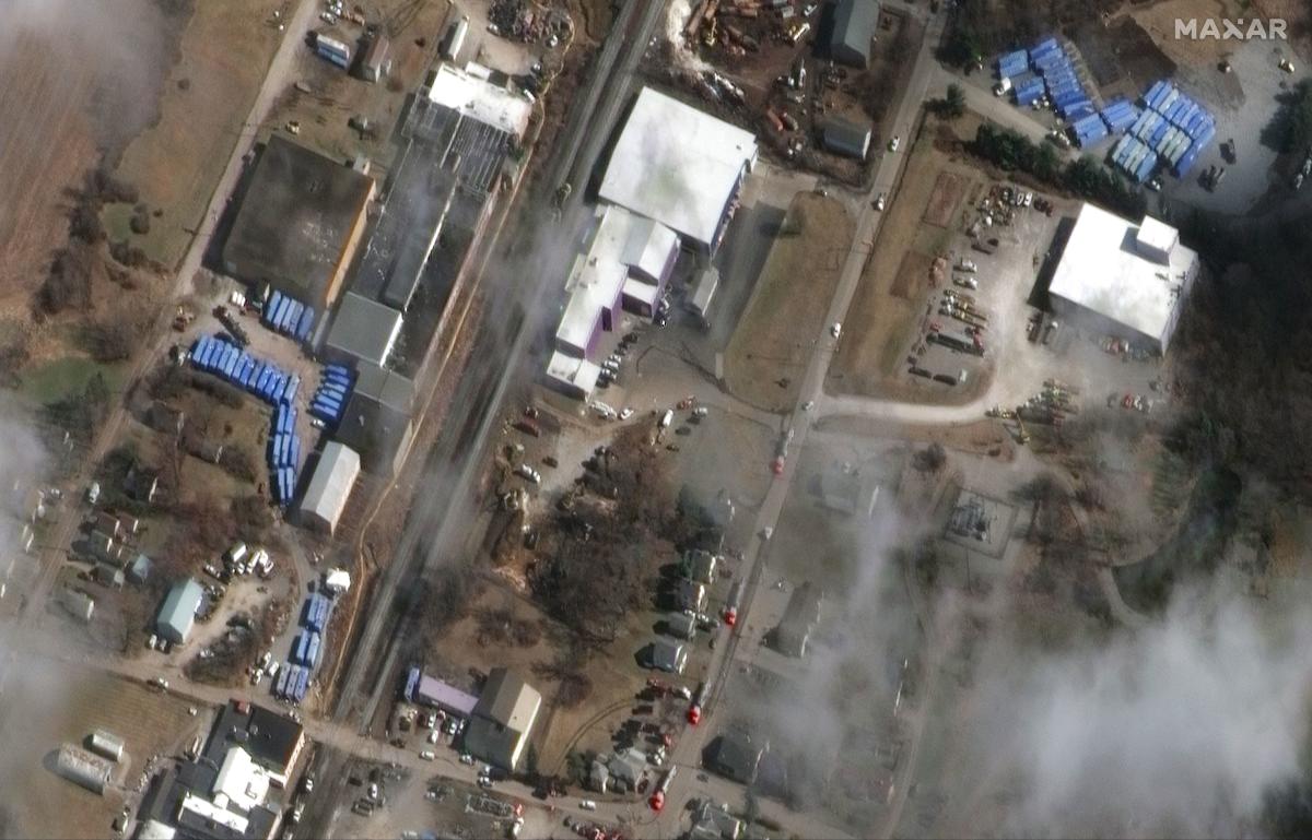 East Palestine Train Derailment Satellite View