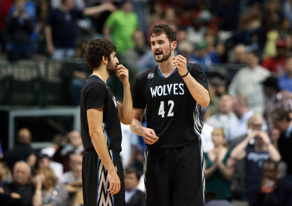 Rubio (left) played three seasons with Kevin Love. (USA Today)