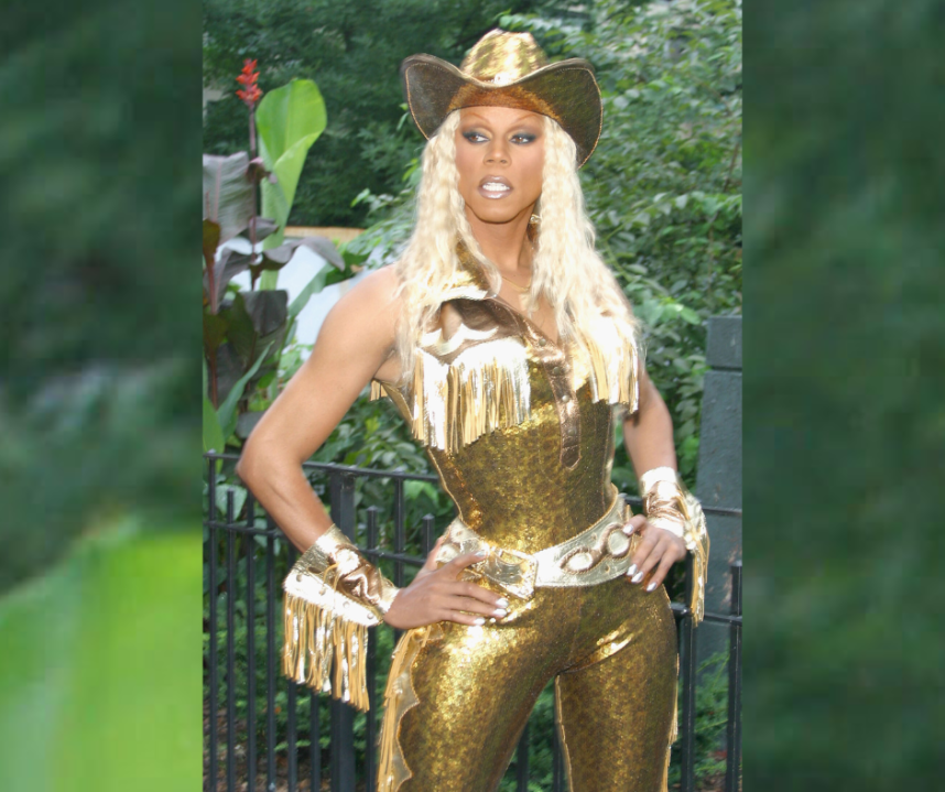 Drag Queen RuPaul performs at Wigstock 2004 at Tompkins Square Park, in New York City.  (Photo/Teresa Lee via Getty Images)