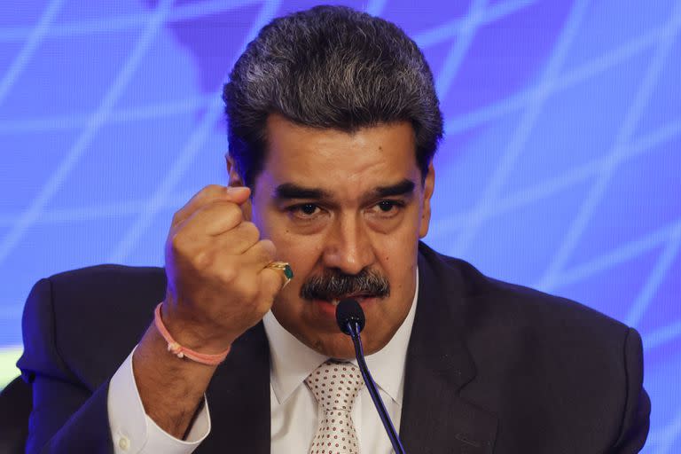 El presidente venezolano, Nicolás Maduro, en el Palacio de Miraflores, en Caracas. (Jesus Vargas/dpa)