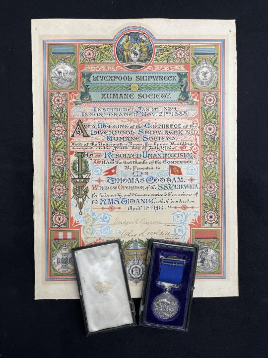 Also being offered for sale is Cottam's Liverpool Humane Society medal (Henry Aldridge & Son/PA)