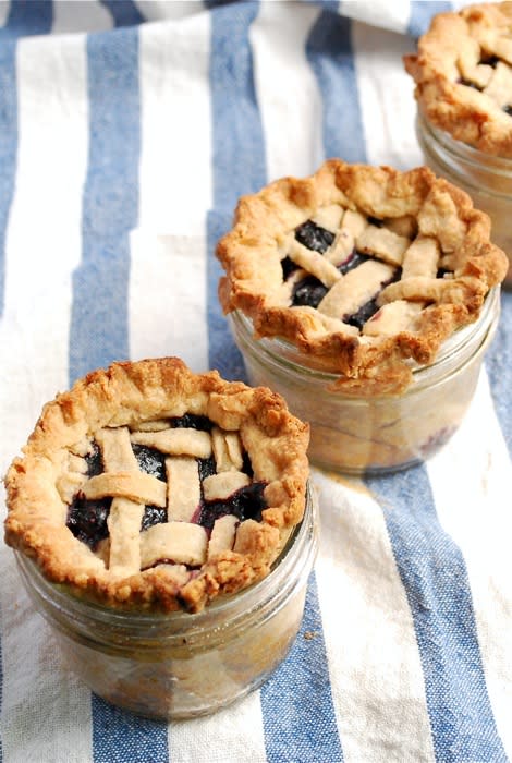 Lattice Top Blueberry Pie In A Jar